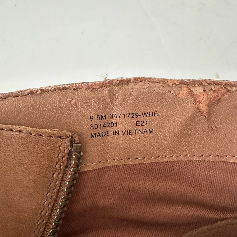 Frye Womens Cognac Brown Leather Western Ankle Booties Block Heel 9.5M
